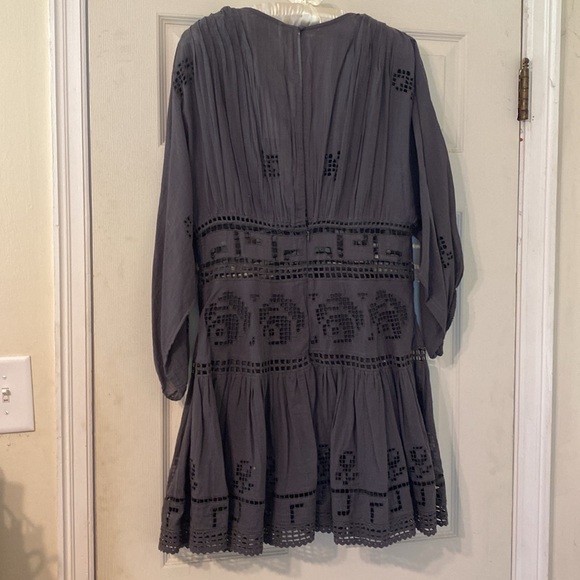 Free People grey tea time embroidered dress - Picture 4 of 5